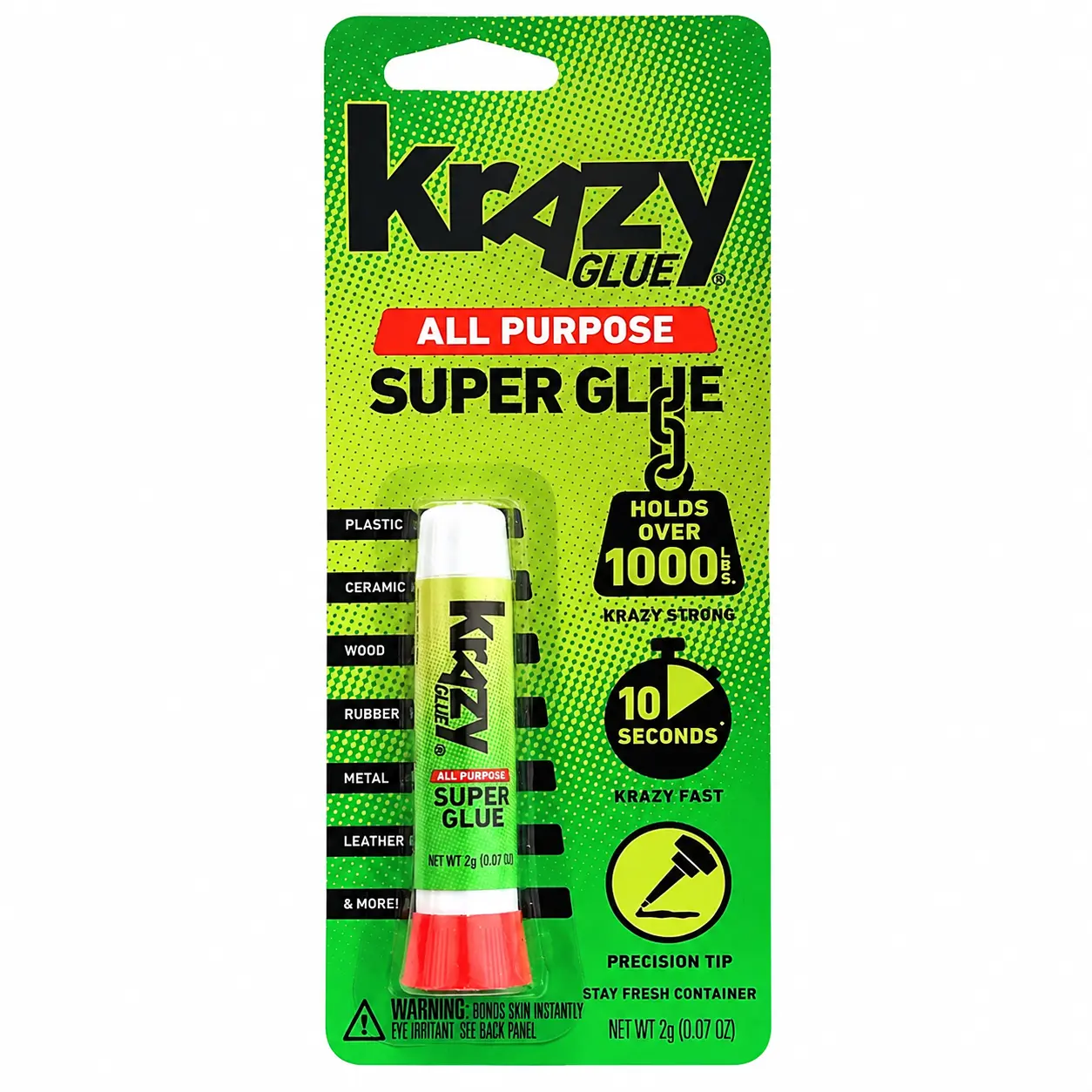Krazy Glue All Purpose Instant Superglue, 2 g, Fast-Setting Adhesive for Repairs on Ceramic, Metal, Wood, Rubber, Leather and Many Plastics, for DIY Fixes, Crafts and Everyday projects #BlackFriday
