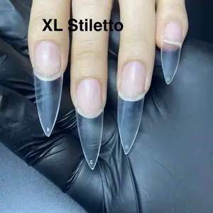 Maika’s Nails Tip XL Stiletto 500 pc - Clear Acrylic Nails for professional manicure