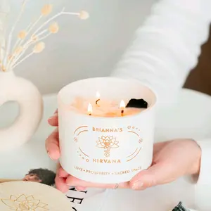 Brianna's Nirvana Crystal Manifestation Candle | Decor Gift | Meditation & Healing Aroma | Lavender Scented | Premium Box Packaging (12 oz.)