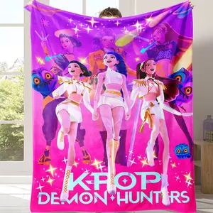 Viral Pink Anime Girl Group Blanket – Cute Fantasy Pop Star Flannel Throw, Ultra Soft Cozy Gift for K-Pop & Anime Fans, Perfect for Birthdays, or Just-Because to Wrap in Pop Magic & Warmth A gift suitable for fans, friends and children