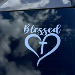 Blessed Cross Vinyl Decal Sticker for Car, Wall, Window,, Weatherproof, Viral