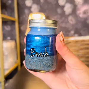 Beach Snowglobe Cup Custom Made - Acrylic Tumbler, Lid and Straw