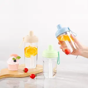 Summer High-Value Female Student Large Capacity Milk Tea Cup, Heat Resistant Tritan Plastic Straw Cup, Stylish and Durable Drinkware