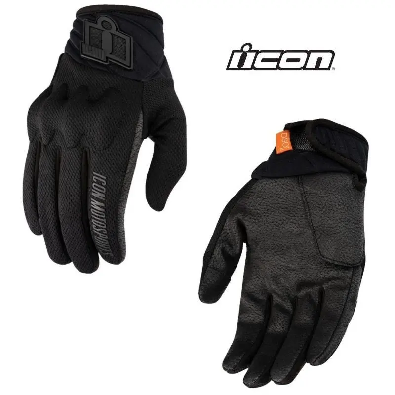 Icon Women's Anthem3 Street Motorcycle Black Gloves - Pick Size