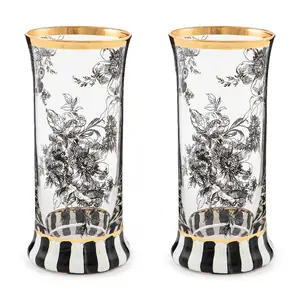 MacKenzie- Childs Set of 2 Highball Glasses
