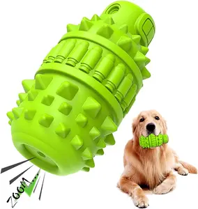 Natural Rubber Dog Toy for Large Medium Breed Aggressive Chewer Super Power Dog Chew Toys Squeaky Dog Birthday Toy Dog Toothbrush Interactive Tough Durable Dog Toys