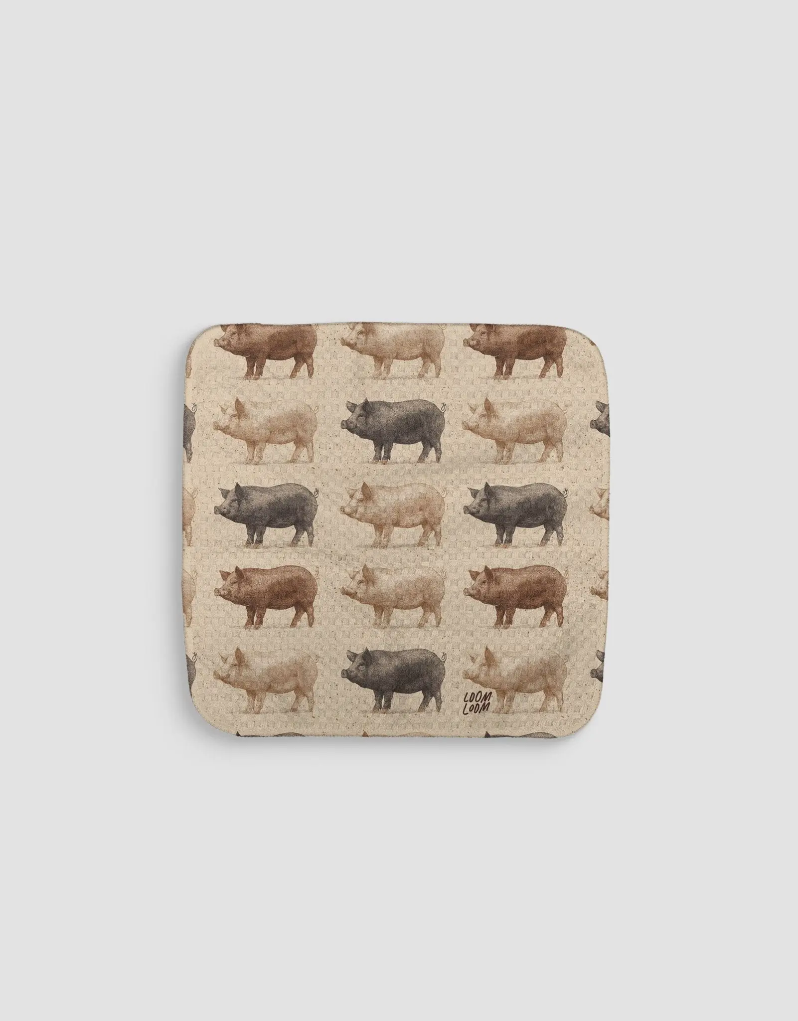 Oink 2 Dishcloth Set - Double-Sided Print Quick-Dry Kitchen Cleaning Cloth