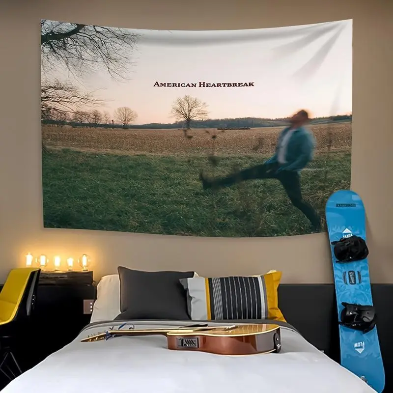 , American Heartbreak Album Cover Tapestry, Pop Music Themed Wall Hanging, Polyester Home & Party Decor, Music Lovers Gift, Woven Art for Living Room, Bedroom, Patio, No Electricity Needed,