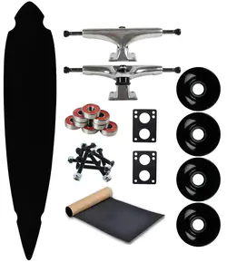 Moose Longboard Complete 9.25" x 46" Concave Cut Out Pintail Black