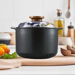 Ceramic Casserole with Lid, Heat-resistant Stockpot with Handle, Versatile Soups, Porridge, Clay Pot Rice & Stews, Ideal Festival Gift