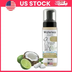 Pet Friendly Waterless No Rinse Shampoo for Dogs and Cats Coconut Lime Verbena Scent Oatmeal Formula Dry Shampoo Spray for Pets Cleans Conditions Detangles and Moisturizes Fur Coat Anti Itch Grooming Care Spray 7.1 Oz Pet Grooming Essentials