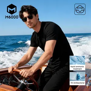 M6000 Light Office Style Liquid Ammonia Cool-Touch T-shirt, 70S Long Staple Cotton, Instant Cooling, 7A Antibacterial Breathable Short Sleeve        7A7 T。 T。