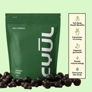 FYUL Greens Gummies – Gut Health & Digestion Support, Bloating Relief, Daily Greens Supplement for Energy, Skin & Immune Support, Antioxidants, 8 Functional Blends, Sugar-Free Raspberry, 30 Day Supply