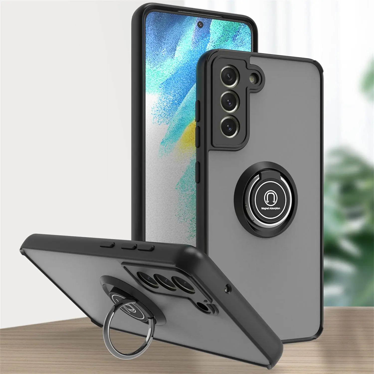 Funda For Samsung Galaxy S25 S24 S23 S22 S21 S20 FE S10 S9 S8 Note10 20 Ultra Shockproof Magnetic Ring Holder Case Stand Cover
