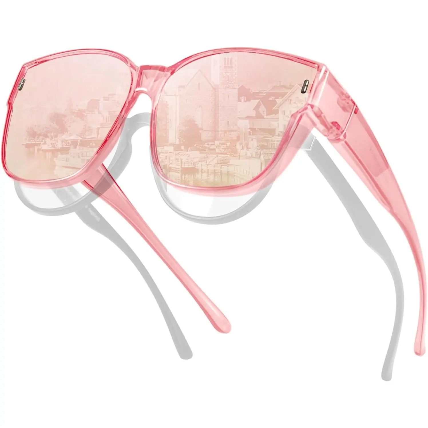 Women's Oversized Fit-Over Sunglasses, Polarizing Sport Lenses to Wear Over Prescription Glasses, Lightweight TR90 Frame, UV400 Sun Protective, Anti Uv Glasses, Cool Polarized Glasses
