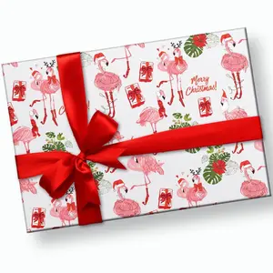 Flamingo Christmas Gift Wrapping Paper