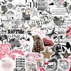 50 Silver Color Style Stickers, Creative Decorative Student Stickers for Room, Thermos Cup, Phone, Notebook, DIY Wall Decals