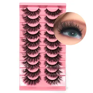 10 Pairs Fluffy False Eyelashes, Thick Curling Fake Eye Lashes, Eye Makeup Product for Women for Daily Life and Party
