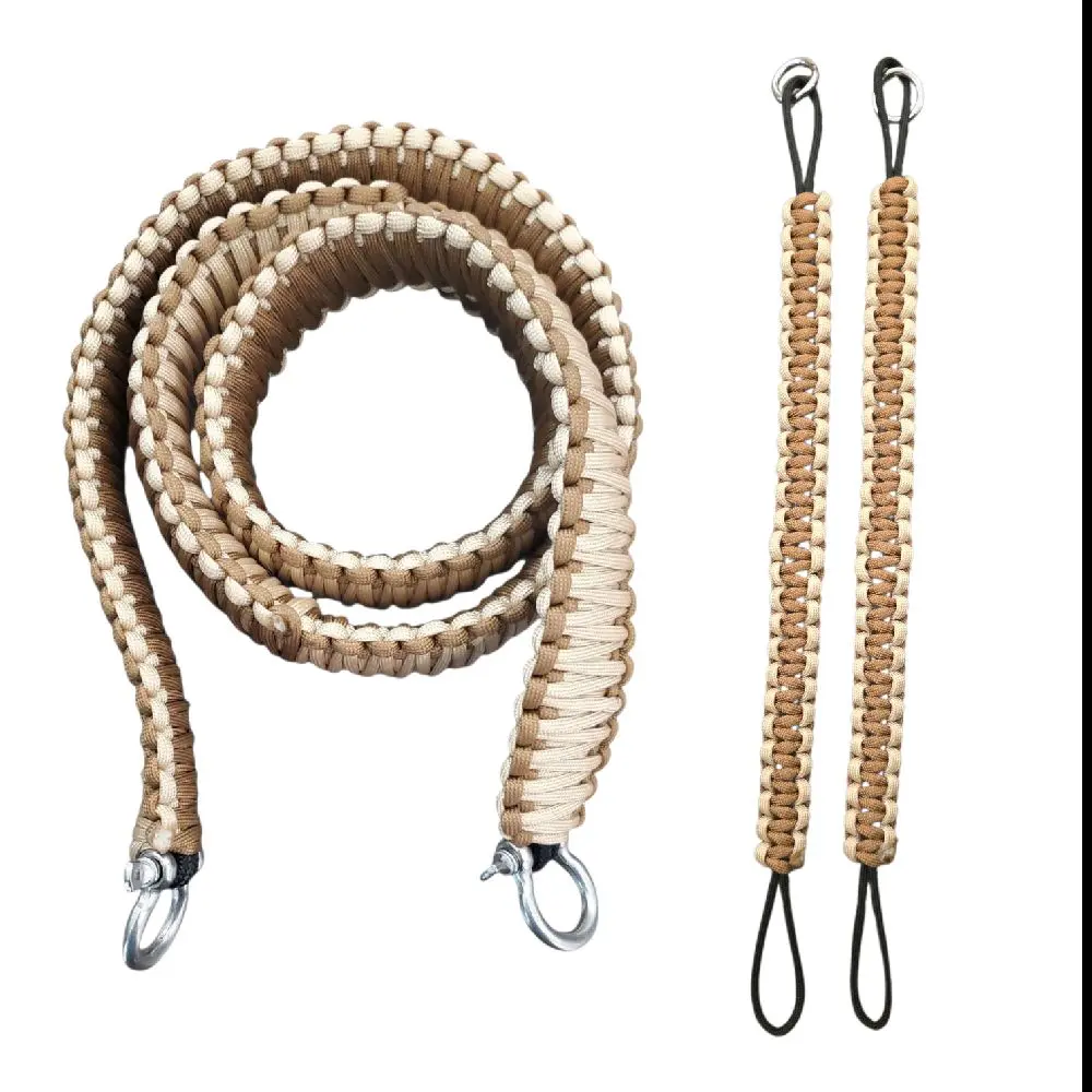 Chocolate Brown and Tan Paracord TOP and Bottom Strap combo for 19 quarts cooler.