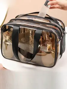 Large Capacity Makeup Bag, Travel Cosmetic Bags, Waterproof Transparent Travel Storage Bag, Cosmetic Organizer for Toiletries and Cosmetics, Transparent Vanity Bag, All Seasons Use