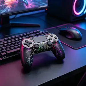 PS4 Wireless Controller, Limited Edition with Colorful Lightning Attack Design,  Vibration Feedback, Six - Axis Gyroscope, Compatible with PS4 Players.