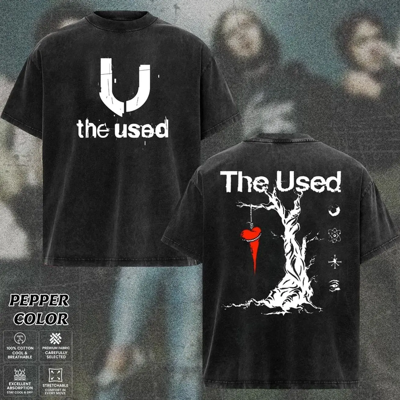 [COLLECTION] The Used T-Shirt, Retro Emo Post-Hardcore Band Tee, Heartbreak Chaos Graphic Tee, Early 2000s Screamo Alternative Rock Music T-Shirt, Unisex Oversize Heavy Metal Band Tee, Rock Music Gift for Men & Women DCC