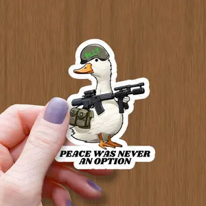 Funny Tactical Goose Vinyl Sticker Military Meme Duck Decal