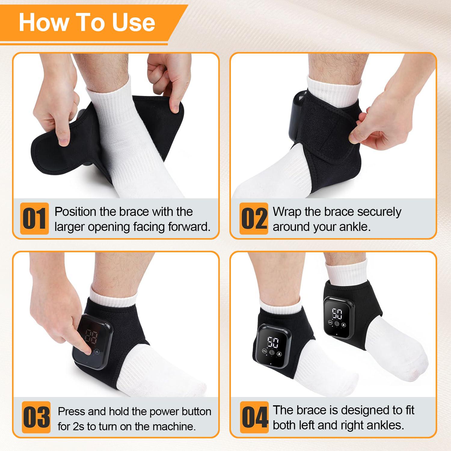 Rechargeable Ankle Support Magic Device, 3 Heating Levels, 3 Massage Modes, Touchscreen Universal Design,  Personal Care Appliances Gifts for Black Friday Gifts and Christmas