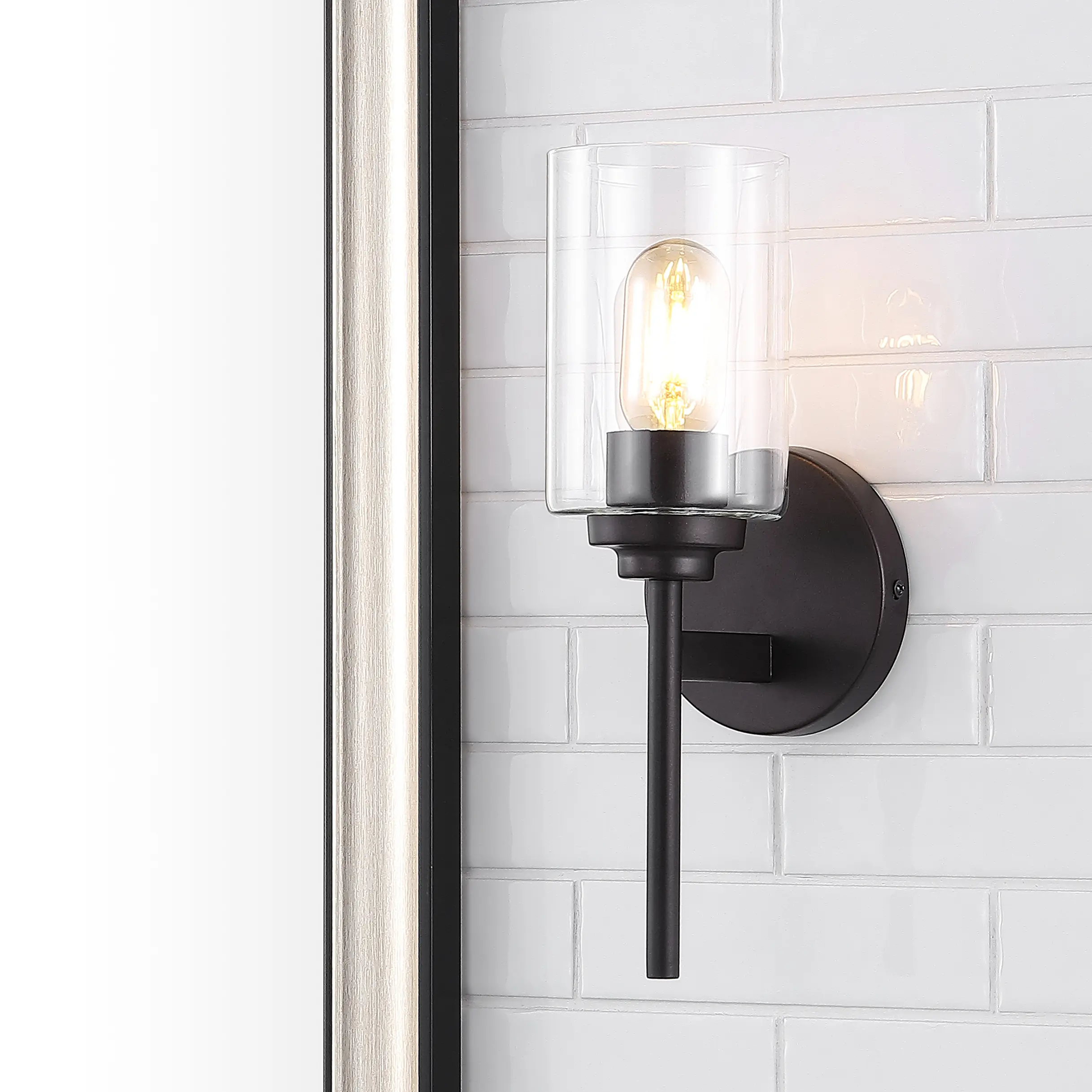 JONATHAN Y Juno 13" Farmhouse Industrial Iron Cylinder LED Sconce, Home Decor Lighting for Indoor Home Improvement