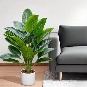 2pcs Tall Tropical Artificial Banana Tree, 46.46 Inch Realistic Faux Plant, Indoor Outdoor Decoration, House Plants Decor, No Maintenance Plastic Material