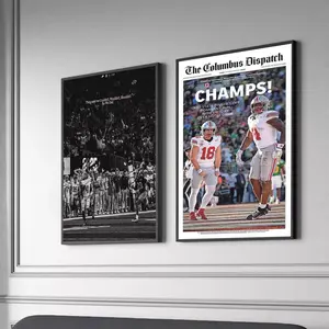 NEW Ohio State Buckeyes Win 2025 CFP Poster 8x12 12x18 16x24 24x36 27x40 inch Matte Photo Print Wall Decoration Gift for Housewarming Birthday Christmas
