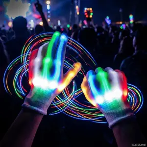 LED Light Up Gloves for Kids Ages 8-13 - Cool Fun Toys for Boys and Girls, Perfect Birthday Easter Gift, Glowing Party Favors, Interactive Play, Nighttime Activities, Safe and Durable Design