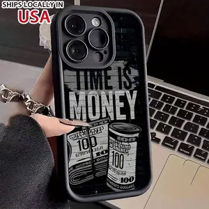 Money Pattern Phone Case, Shockproof Phone Protective Cover, Phone Accessory Compatible with iPhone 16 15 14 13 12 11 Plus/Pro/Pro Max