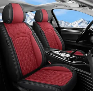 Car Seat Covers For Audi A3/A4/A5/Q3/Q4 E-Tron/Q5/Sq5/Allroad/Q7, Stylish Breathable Nappa Leather Car Seat Cover For Car Full Set 5-Seats, A Waterproof Car Seat Protection Cover, Anti-Slip Comfortable Car Seat Cushion, Vehicle Seat Cover Customized