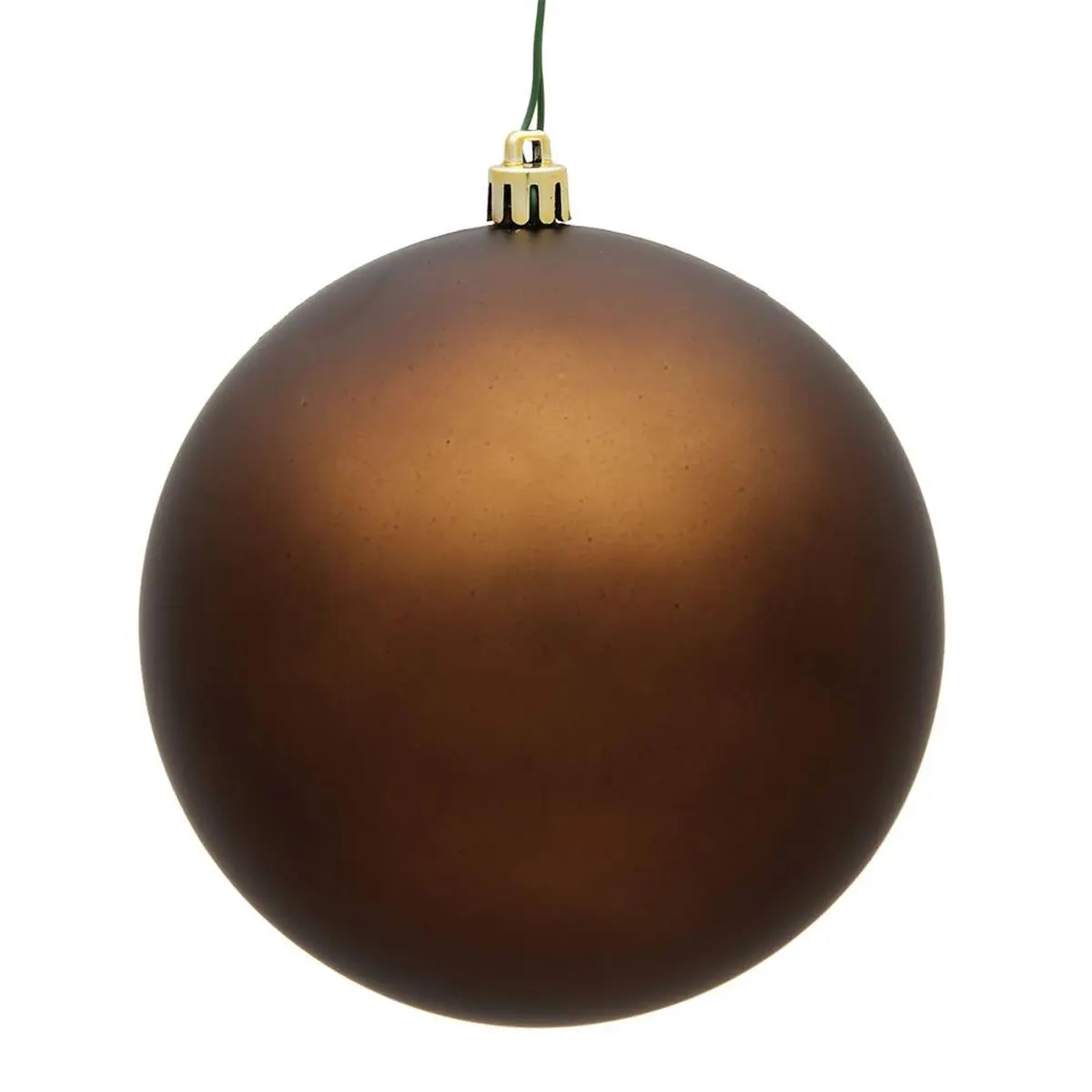 212 MAIN 8 in. Plastic Mocha Matte UV-Drilled Cap Christmas Ornament Ball, Home Festive Decoration Supply