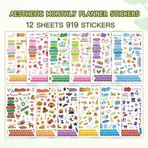 Monthly Celebration Art Stickers Pack, Sticker Sheets, Colorful Holiday Planner Accessories, Perfect for Calendar Decoration & Daily Organization