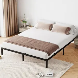【Christmas Gift】10 Inch Full Bed Frame Full Size Metal Platform Bed Frame with Storage Under Bed Sturdy Structure Easy Assembly No Box Spring Needed Noise Free Black
