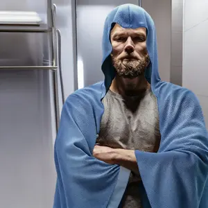 Oversized Cooling Quick Dry Hooded Cape, Sun Protection Absorbent Beach Towel for Sports