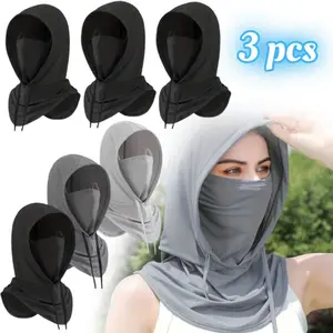 [Hand Tools Kits] 3 Pack Breathable Full Head Mask Face Cover Set,Summer Balaclava Sun Protection Hood,for Men Women Motorcycle Cycling Fishing,Halloween Party Decor Gifts