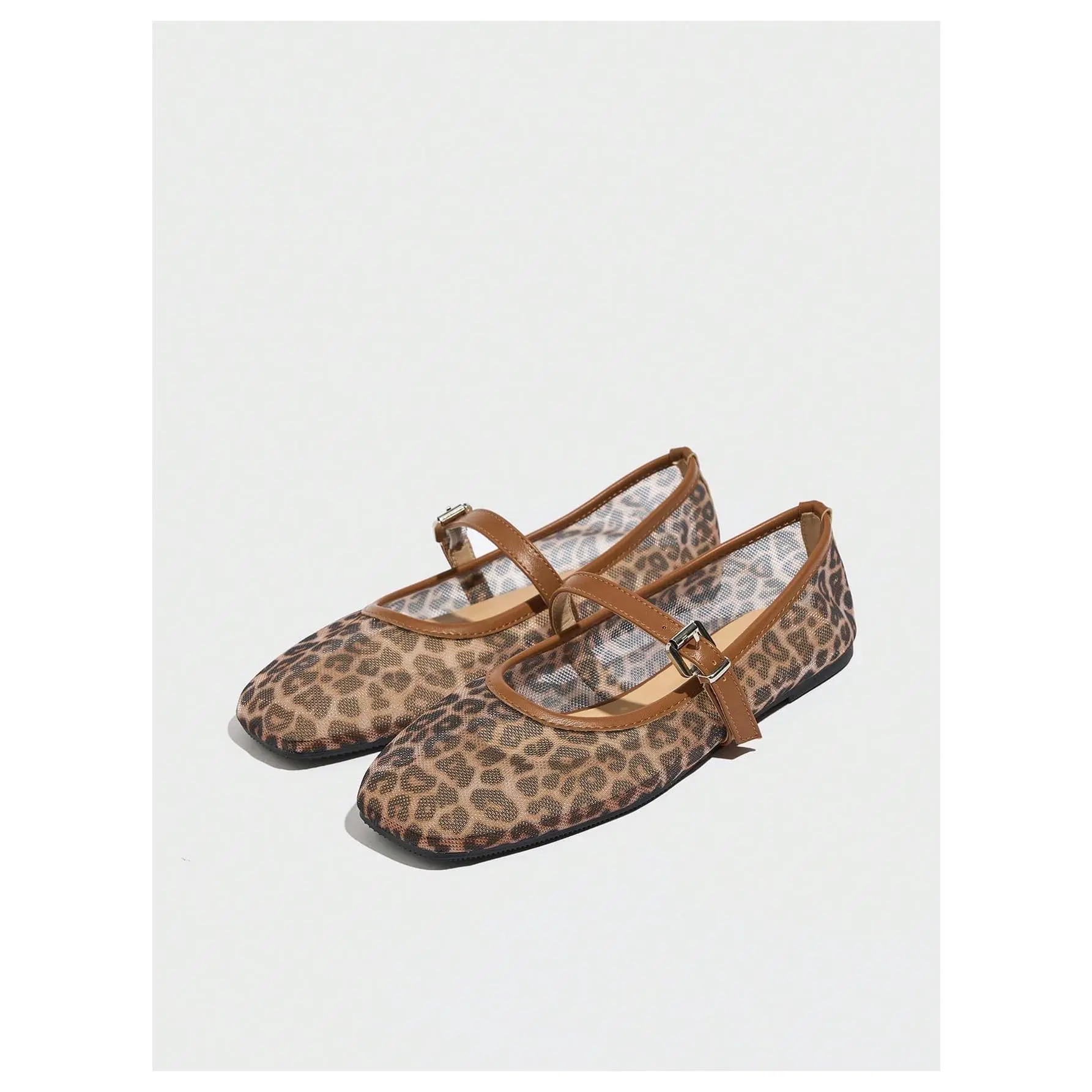 DealsForYouDays Mesh Ballet Flats Comfortable Dressy Trendy Square Closed Toe Maryjane Flat Shoes