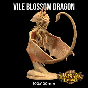 Vile Blossom Flower Dragon Snake | The Dragon Trappers Lodge | 32mm Scale | Miniature TTRPG Mini DnD Dungeons Dragons Wargaming