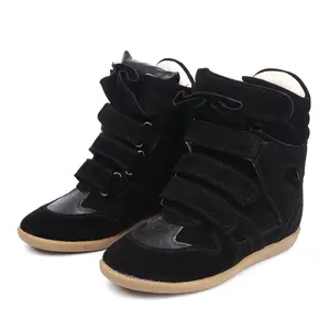 2025 Casual Shoes Women's Breathable Hollow Hidden Wedges Sneakers Hook Loop Trainers Top Boots Girl Footwear Court