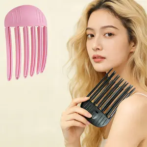 Serrated plastic hair clip with anti-slip design, easily creates a voluminous and textured look. Durable and easy to use, adds volume and fullness to hair. Flat Hair Clips Claw Clip Ponytail  heatless curls flexi rods for curls Dual Sided Clip