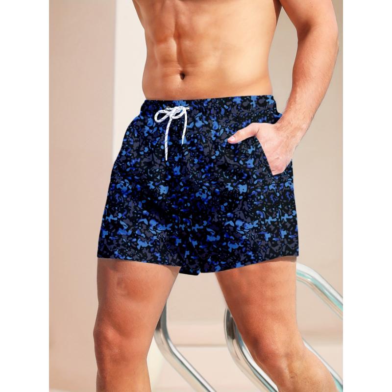 Breathable Camo Swim Shorts for Men - Quick-Drying, Lightweight, Comfortable, Polyester Fabric, Ideal for Summer Beach, Pool, and Surfing