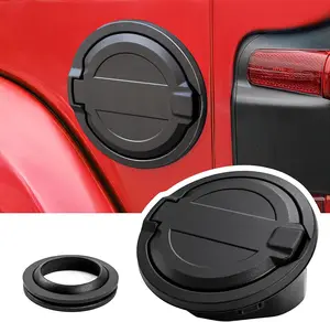 Jeep Wrangler JL JLU 2018-2024 Gas Cap Cover Fuel Tank Door ABS Aluminum Alloy Black 2/4 Door Replacement Direct Fit for Jeep Wrangler jeep gladiator accessory