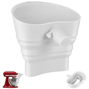 Flour Funnel for  Stand Mixer, Foldable  Attachment Compatible with Artisan KSM150 4.5-5 Quart Tilt-, Easy Pour Funnel for Flour and Liquid Ingredients, White