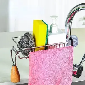 Modern Kitchen Sink Drain Rack Storage Holder Faucet Shelf for Sponge, Soap