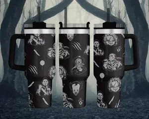 Horror Movie Engraved 40 oz Tumbler with Handle - Personalized