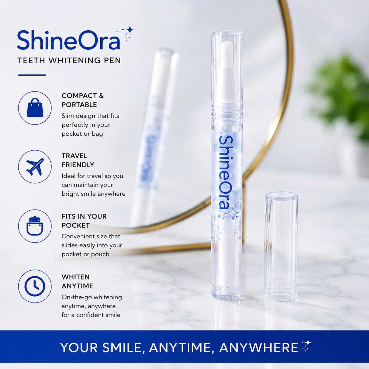ShineOra Teeth Whitening Pen – Remove Stains & Brighten Smile, Safe & Gentle Whitening, beauty essentials