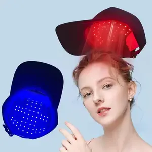 USB Rechargeable Blue Light and Light Baseball Cap, LED Hair Growth Treatment Hat, Infrared Therapy Cap, New Product